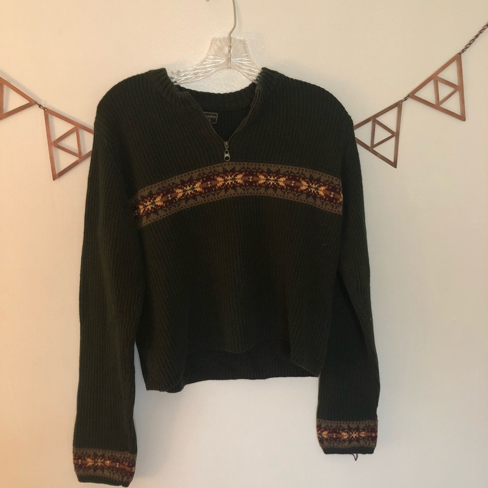 ~vintage Abercrombie & Fitch sweater with 3/4 zip~